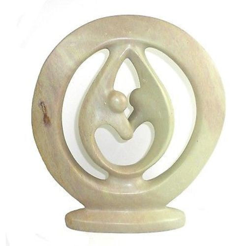 Natural Soapstone 10-inch Lover's Embrace Sculpture - Smolart