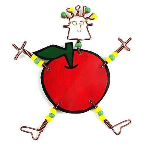 Handmade Dancing Girl Rosy Apple Pin - Creative Alternatives