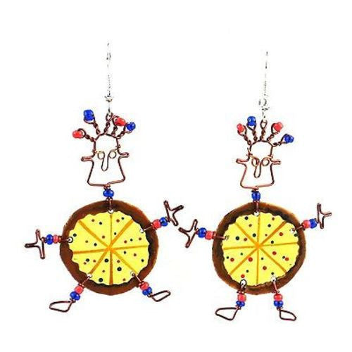 Dancing Girl Pizza Earrings - Creative Alternatives