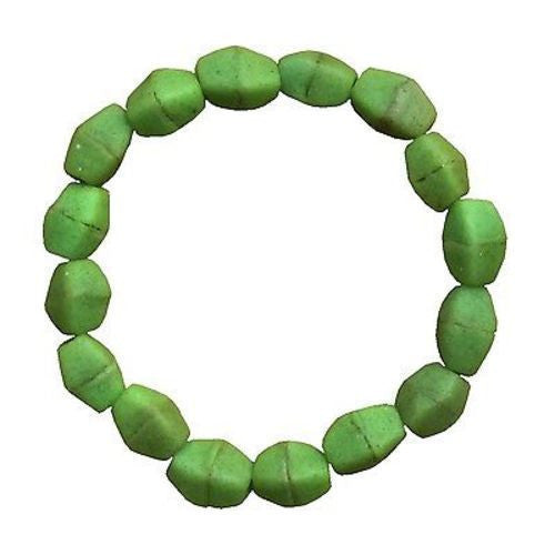 Lime Green Glass Pebbles Bracelet - Global Mamas