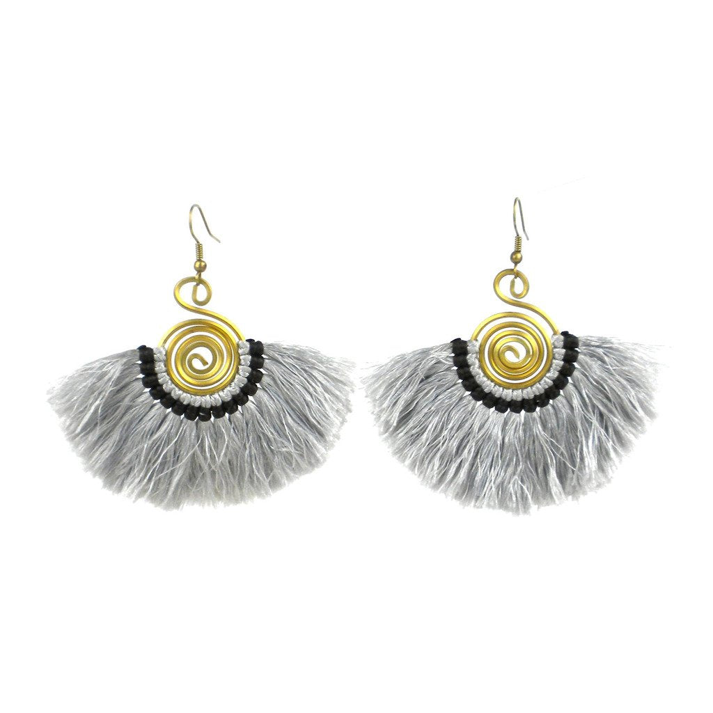 Flamenco Fringe Earrings - Platinum - Global Groove (J)