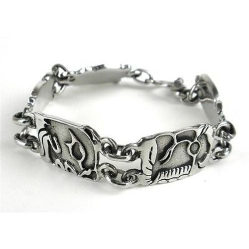 Mayan Glyph Link Bracelet in Alpaca Silver - Artisana