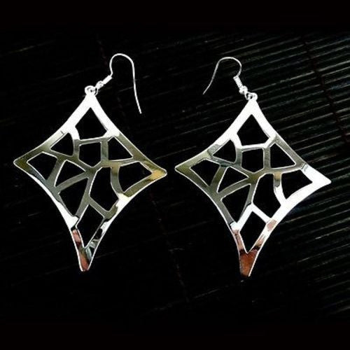 Large Silverplated Starlight Earrings - Artisana