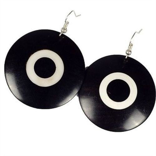African Blackwood & Ivory Wood Disk Earrings - BaobArt