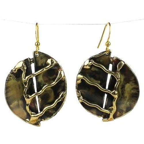 A River Runs Brass Earrings - Brass Images (E)