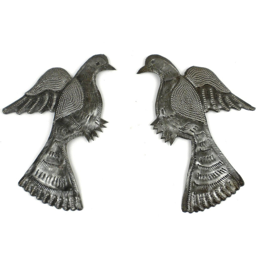 Pair of Birds Metal Wall Art - Croix des Bouquets