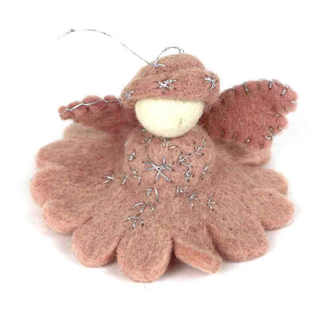 Pink Angel Felt Ornament - Global Groove (H)