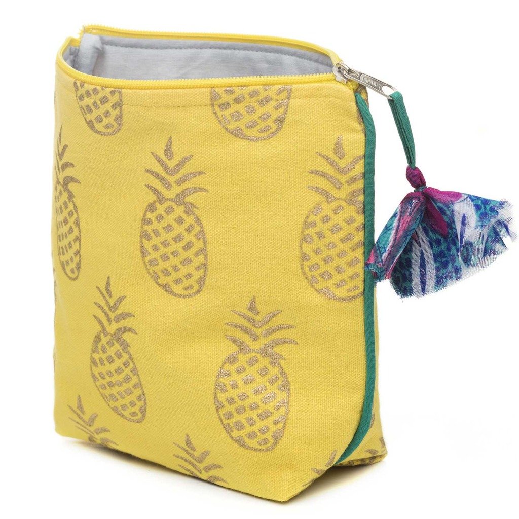 Metallic Print Pineapple Cosmetic Bag - Matr Boomie (Bag)