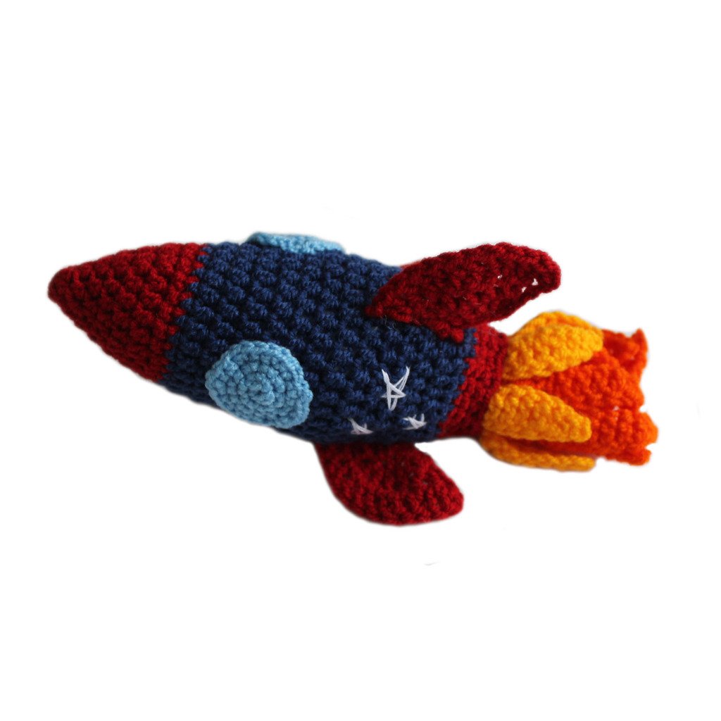 Knit Rattle Rocketship - Silk Road Bazaar