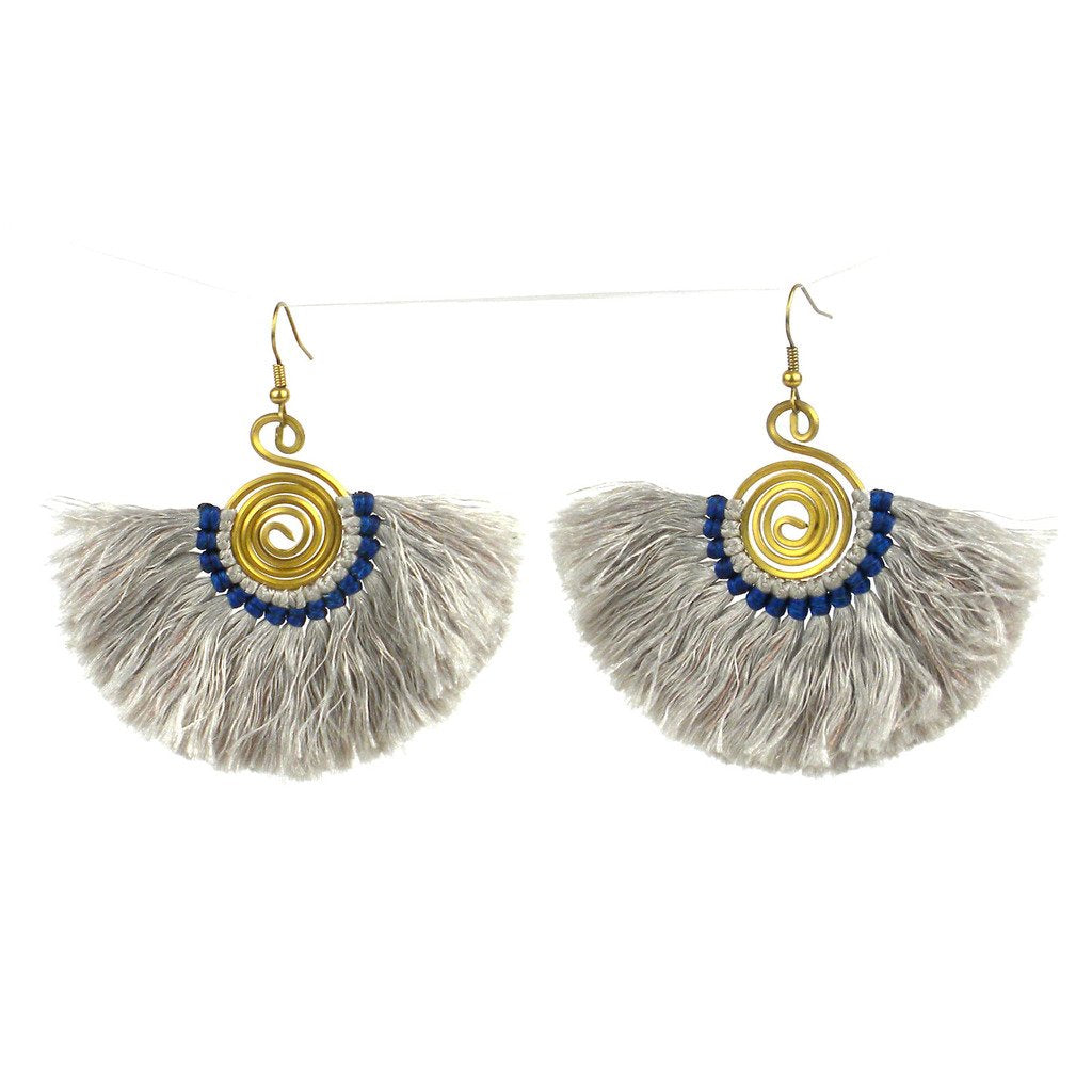 Flamenco Fringe Earrings - Silver - Global Groove (J)