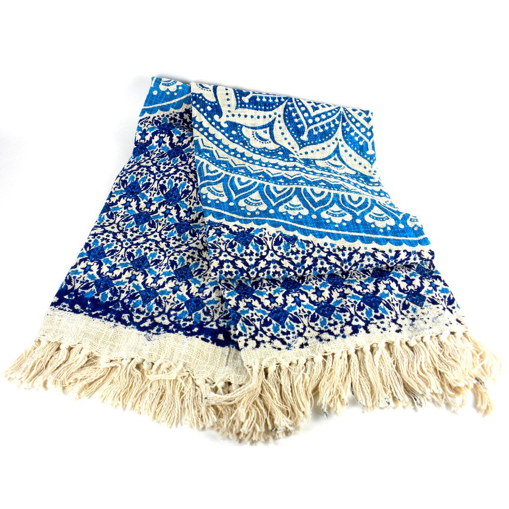 Mandala Throw Blue 50 by 70 inches - Mira (L)