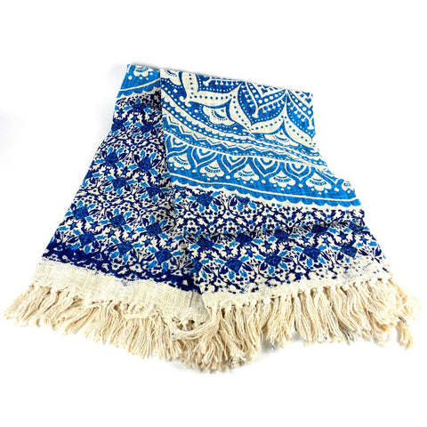 Mandala Throw Blue 50 by 70 inches - Mira (L)