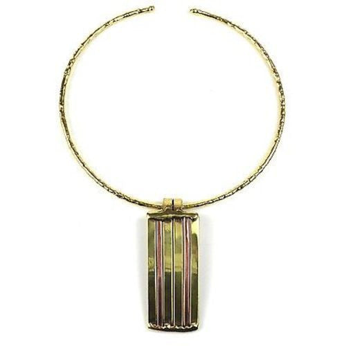Copper and Brass Architecture Necklace - Brass Images (N)