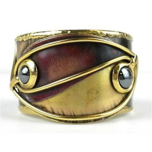 Continuity Hematite Copper and Brass Cuff - Brass Images (C)