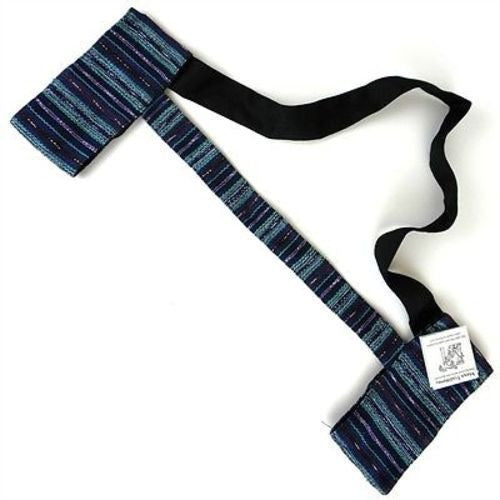Hand Woven Sololá Yoga Mat Sling in Blue-Purple - Maya Traditions (A)