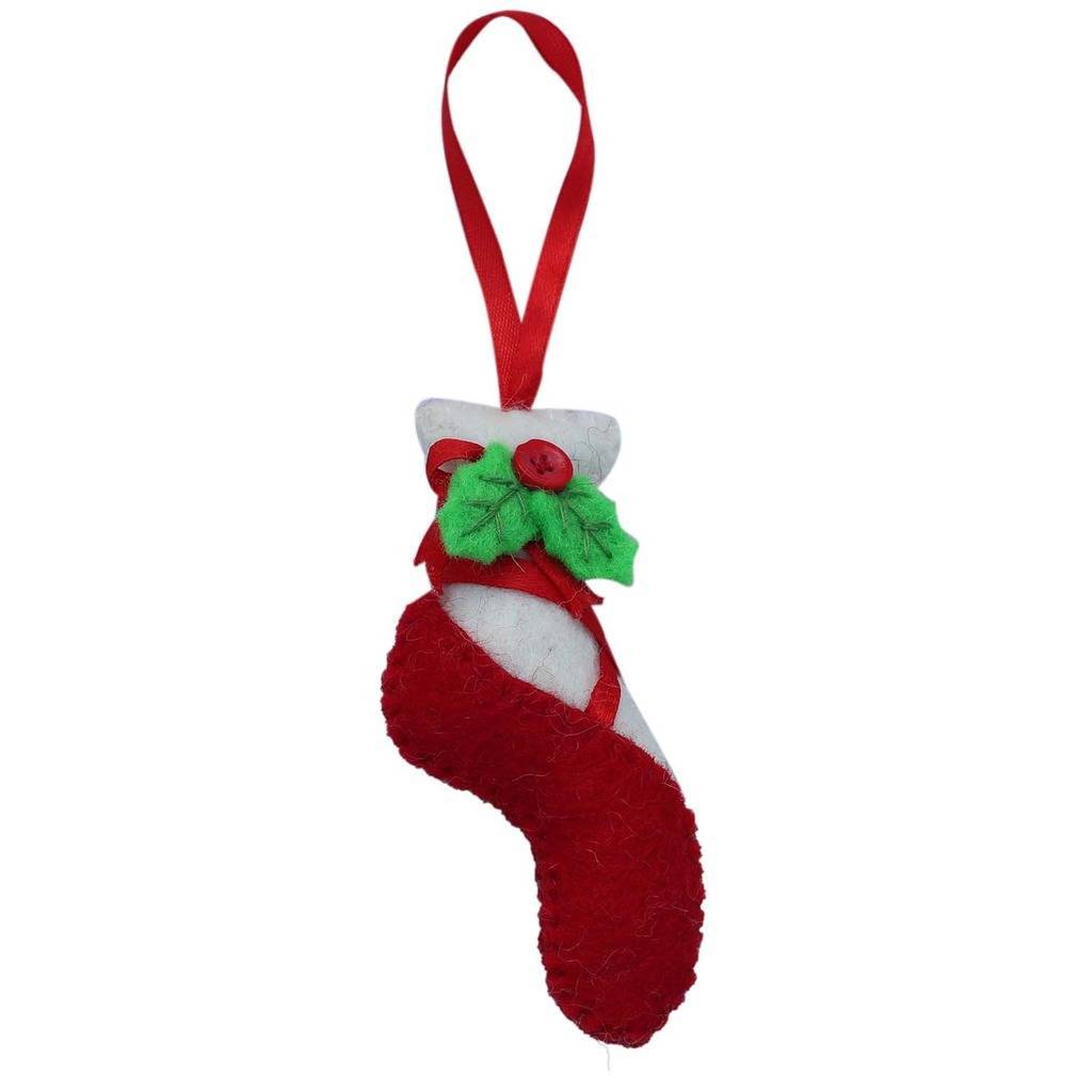 Red Ballet Slipper Felt Ornament - Global Groove (H)