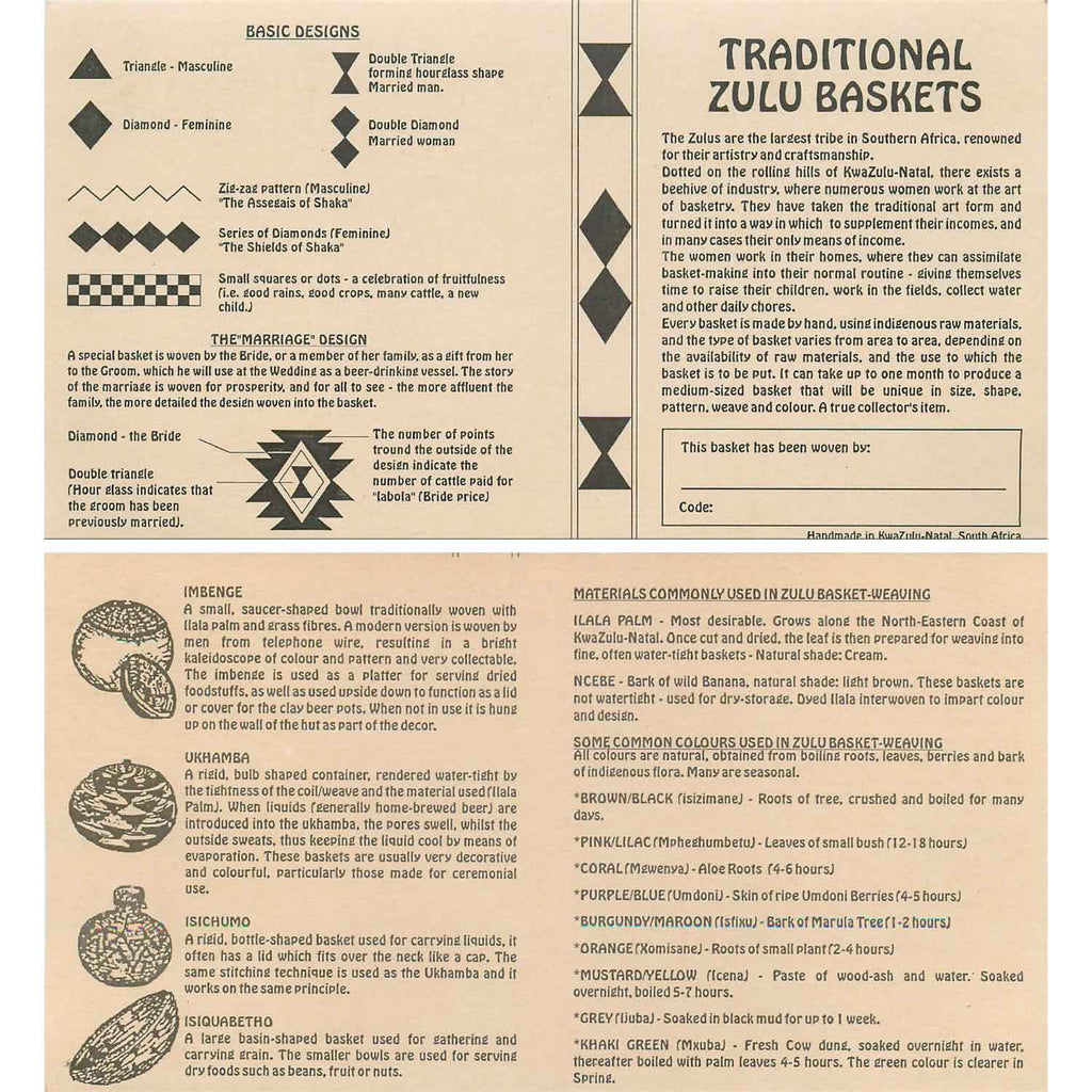 Zulu Wedding Basket - 073 - Ilala Weavers