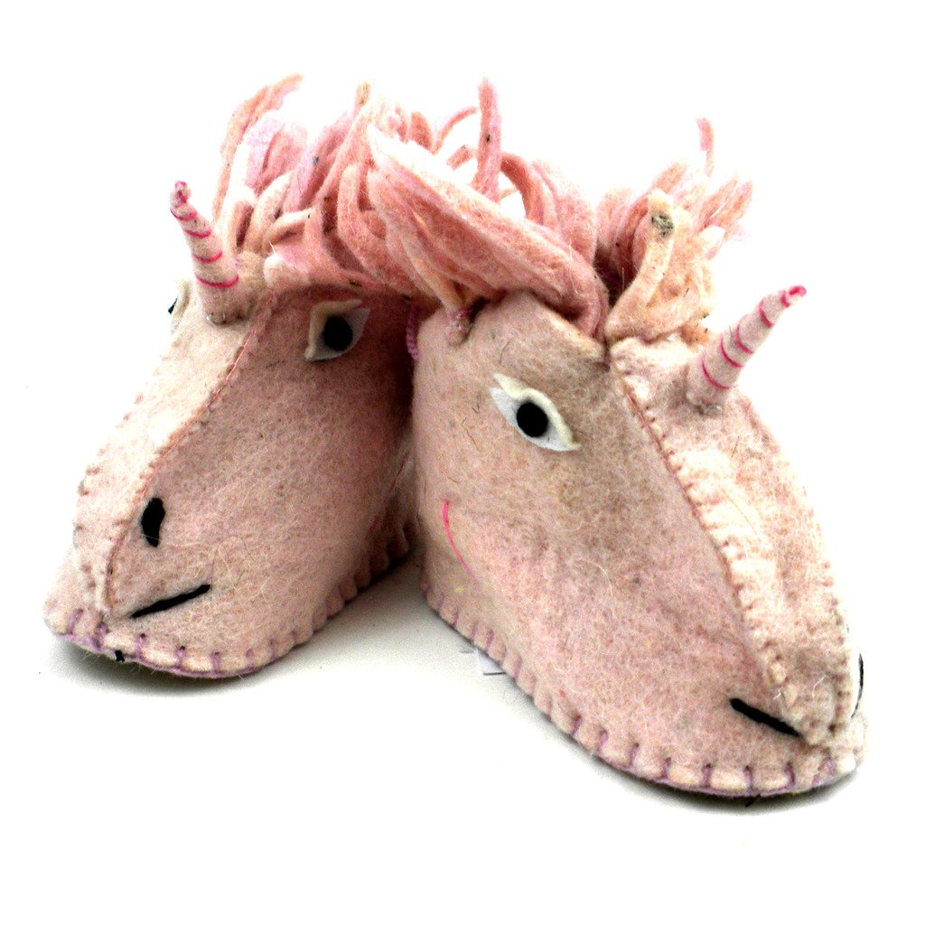 Unicorn Felt Zooties - Baby Booties - Silk Road Bazaar