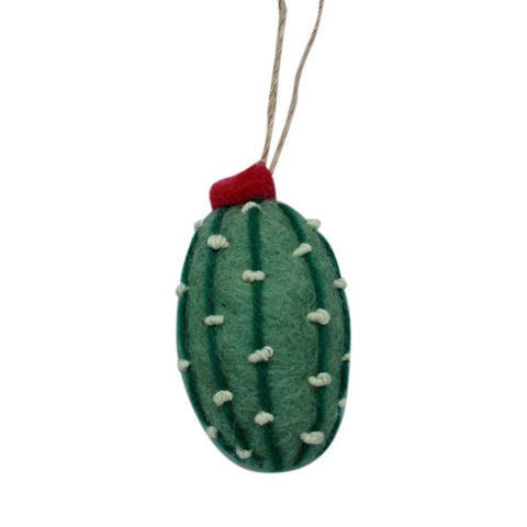 Short Cactus Felt Ornament (Sage Color) - Global Groove (H)