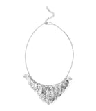 Falling Leaves Necklace - Silvertone - Matr Boomie (Jewelry)