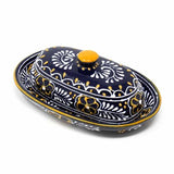 Handmade Pottery Butter Dish, Blue - Encantada